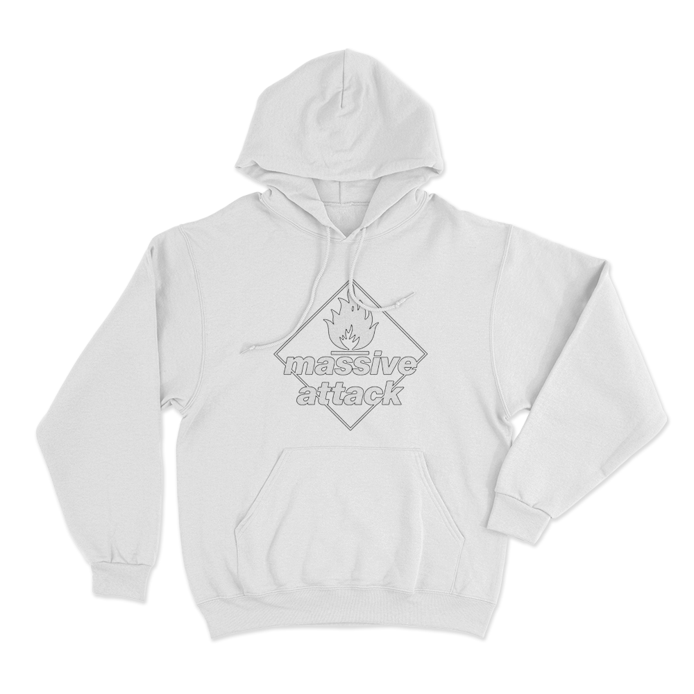 Massive Attack Blue Lines Logo Unisex Hoodie White Massive Attack Blue Lines Logo Unisex Hoodie White