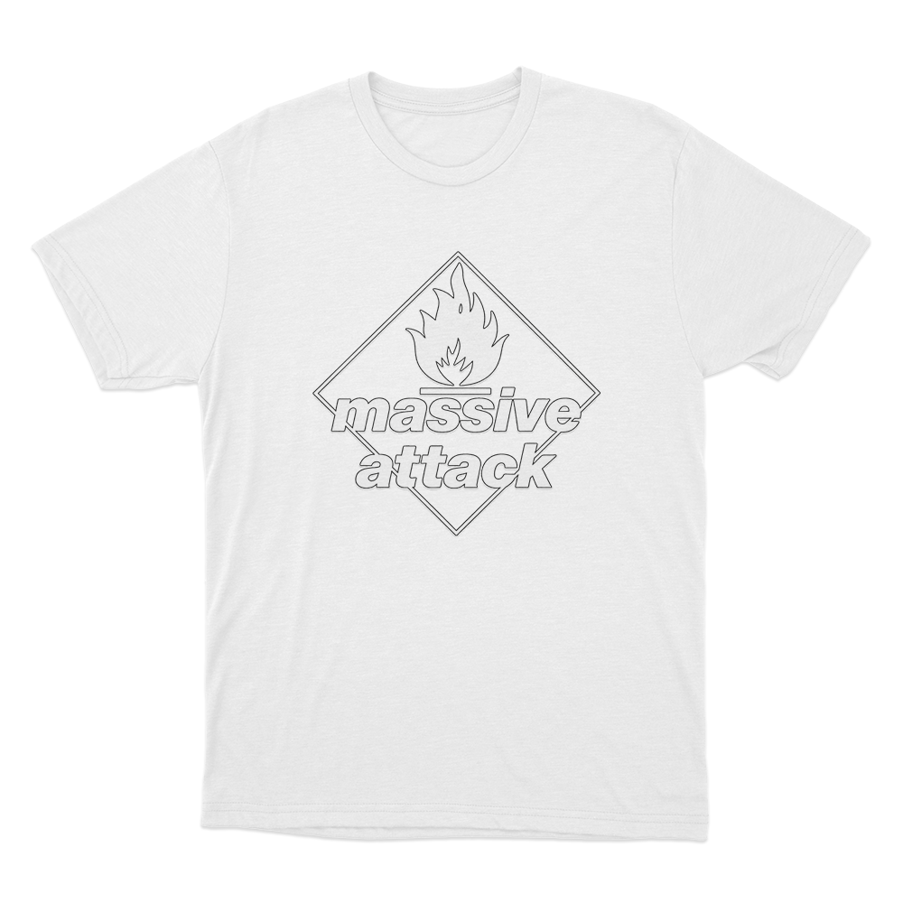 Massive Attack Blue Lines Logo Unisex T Shirt White Massive Attack Blue Lines Logo Unisex T Shirt White