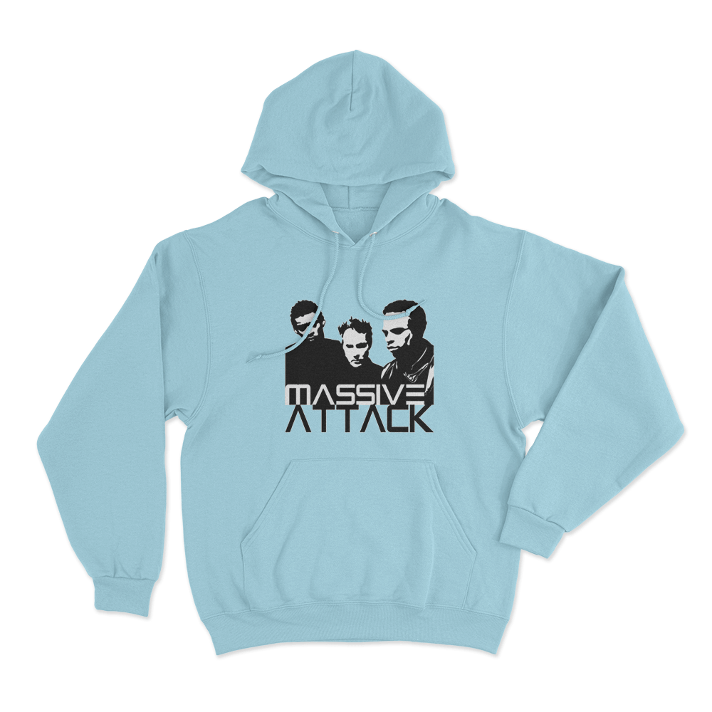Massive Attack Classic Trio Unisex Hoodie Sky Blue Massive Attack Classic Trio Unisex Hoodie Sky Blue